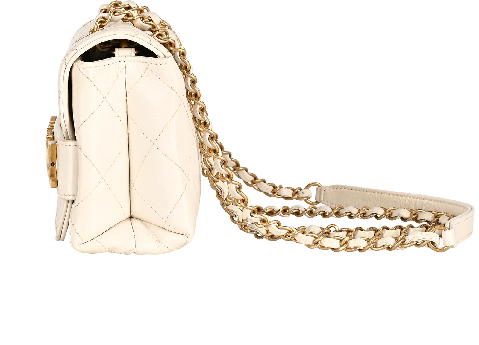 Enchained Flap Crossbody, &pound;2,500, Handbags, White, Leather, Bottom view